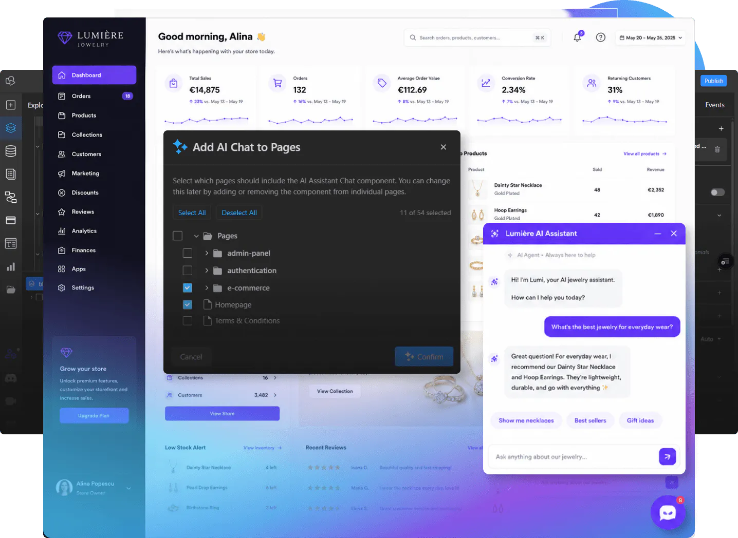 Custom AI agent solution dashboard hero image